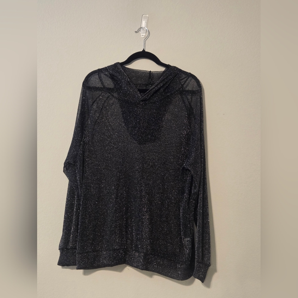 SHEIN Black Glitter Hoodie